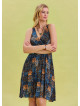 V Neck Robe Blue Ethnic Dress 4513